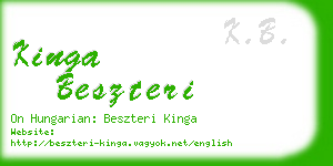 kinga beszteri business card